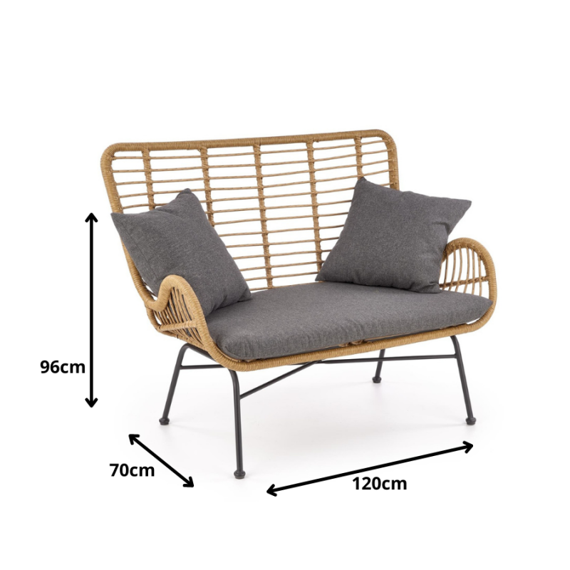 Sofa ogrodowa Ikaro XL naturalny/popiel