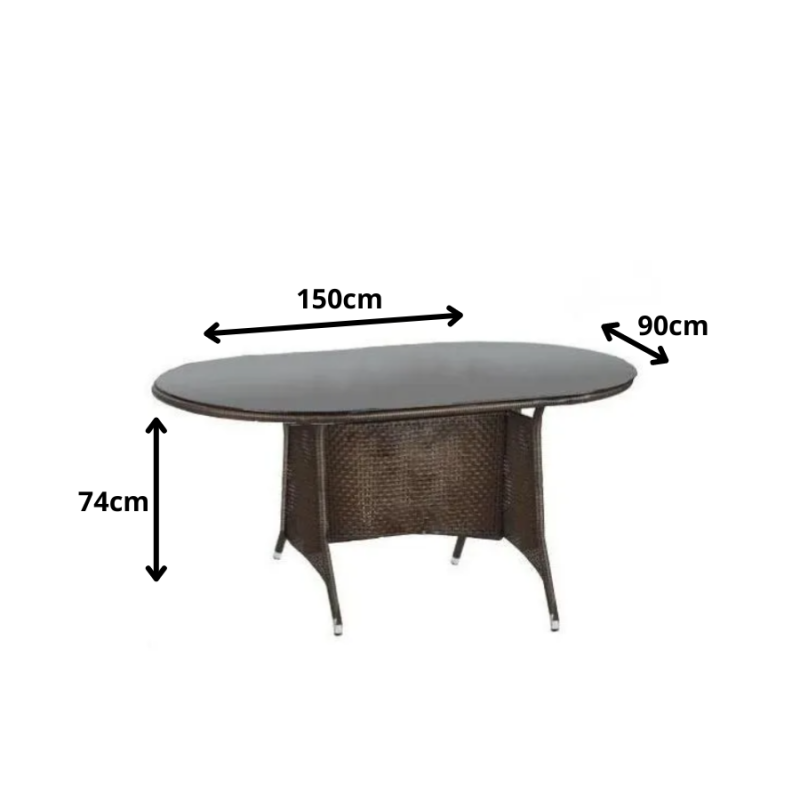 Stół ogrodowy Master czarny/ciemny brąz