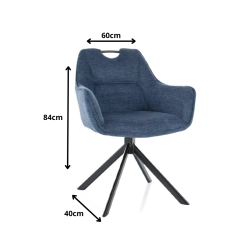 Krzesło obrotowe Remo Brego czarny stelaż/granatowy 86