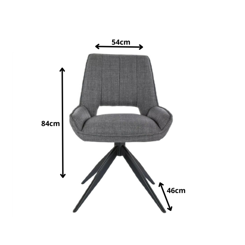 Obrotowe krzesło tapicerowane Tello Bjorn czarny stelaż/szary 13