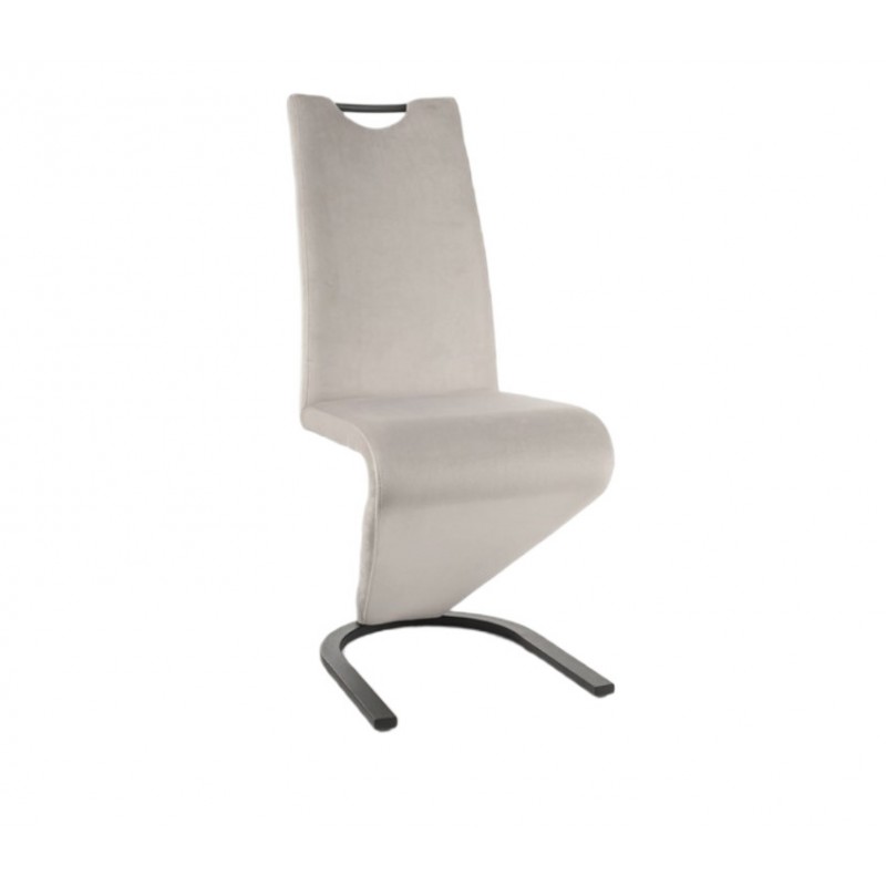 Eleganckie krzesło tapicerowane H090 Velvet czarny stelaż/jasny