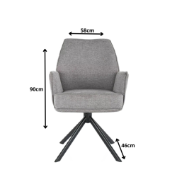 Krzesło obrotowe Hugo Brego czarny stelaż/szary 07