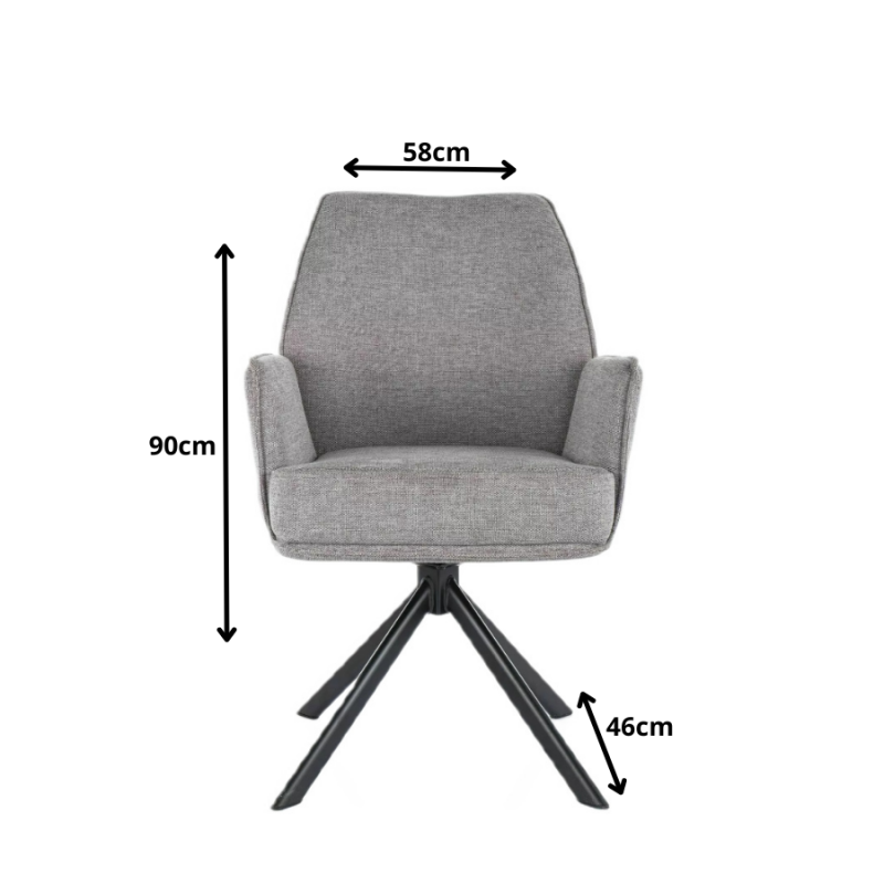 Krzesło obrotowe Hugo Brego czarny stelaż/szary 07