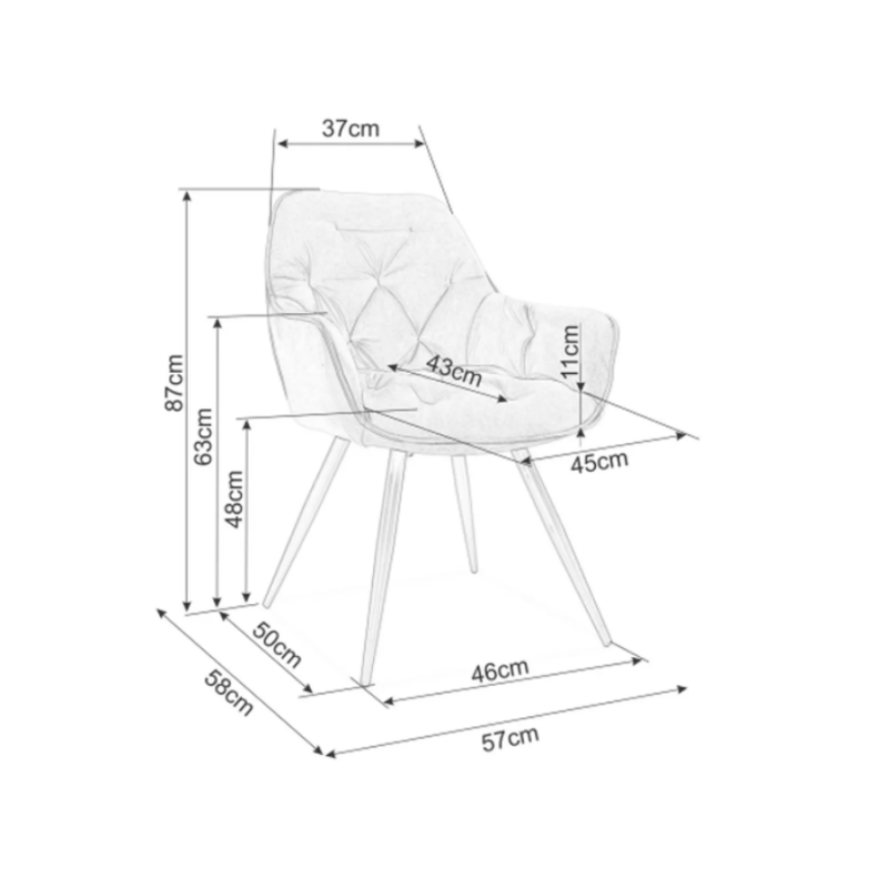Krzesło tapicerowane Cherry Velvet czarny stelaż/zielony Bluvel