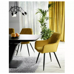 Krzesło tapicerowane Linea Velvet czarny stelaż/curry Bluvel 68