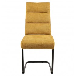 Eleganckie krzesło tapicerowane Berry Brego czarny stelaż/curry