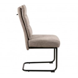 Eleganckie krzesło tapicerowane Berry Brego czarny stelaż/beż 34