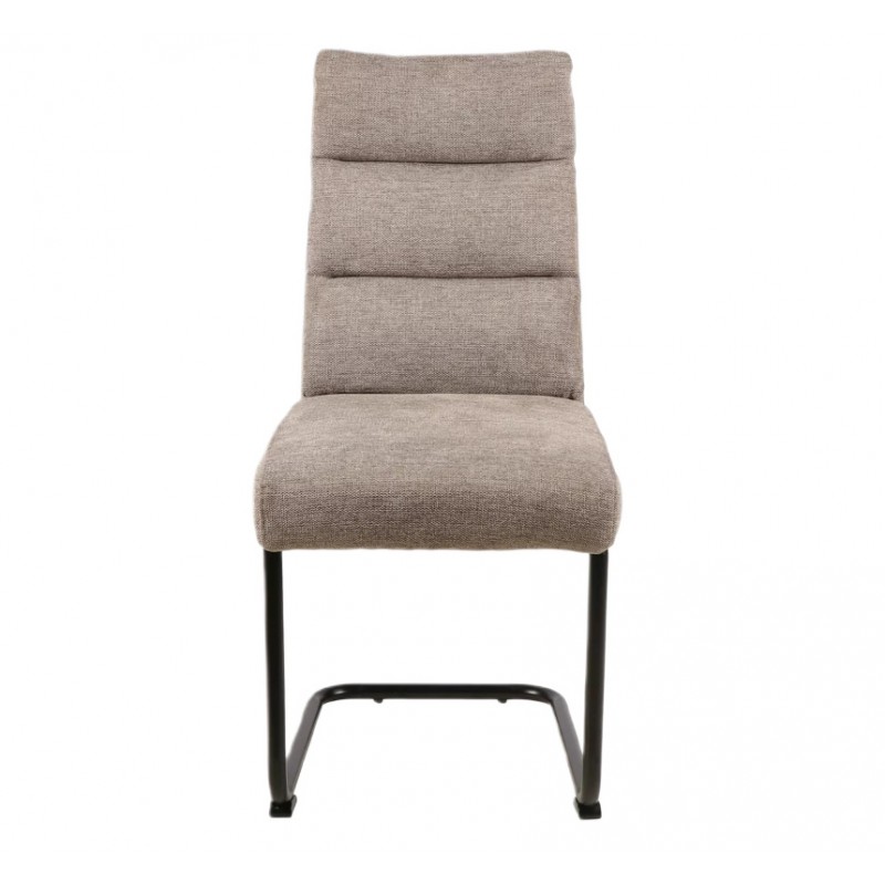 Eleganckie krzesło tapicerowane Berry Brego czarny stelaż/beż 34