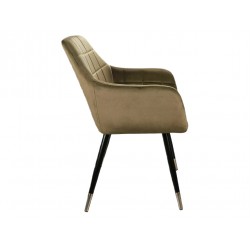 Krzesło tapicerowane Nuxe Velvet czarny/chrom/oliwka Bluvel 77