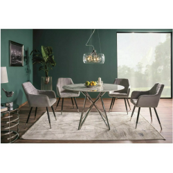 Krzesło tapicerowane Nuxe Velvet czarny/chrom/jasny szary