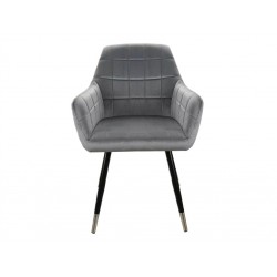 Krzesło tapicerowane Nuxe Velvet czarny/chrom/szary Bluvel 14