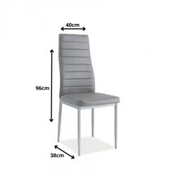 Klasyczne krzesło H261 BIS aluminium/szary ekoskóra