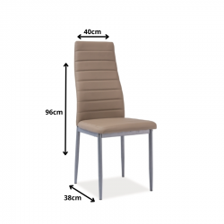 Klasyczne krzesło H261 BIS aluminium/ciemny beż ekoskóra