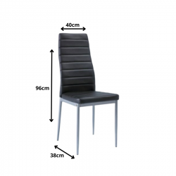 Klasyczne krzesło H261 BIS aluminium/czarny ekoskóra