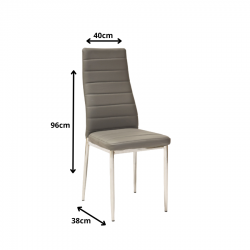 Klasyczne krzesło H261 chrom/szary ekoskóra