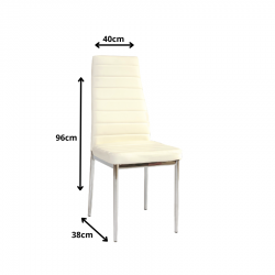 Klasyczne krzesło H261 chrom/krem ekoskóra