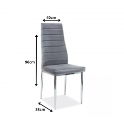 Klasyczne krzesło H261 Velvet chrom/szary bluvel 14