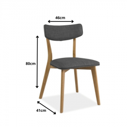 Klasyczne krzesło tapicerowane Karl dąb/szary tap. 40