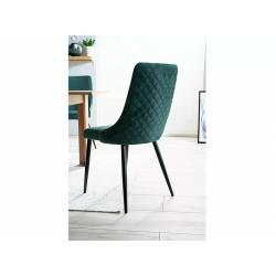 Krzesło tapicerowane Piano Velvet czarny/złoty stelaż / zielony