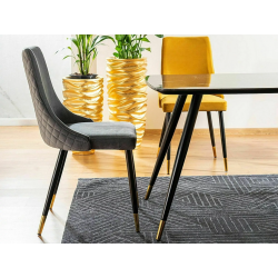 Krzesło tapicerowane Piano Velvet czarny/złoty stelaż / curry