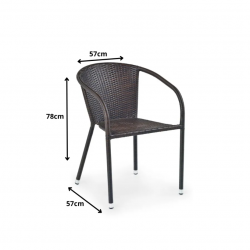 Zestaw ogrodowy stół Master + 6x krzesło Midas czarny/ciemny