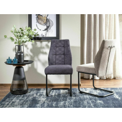 Eleganckie krzesło tapicerowane April Vardo czarny stelaż/beż 34