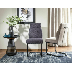 Eleganckie krzesło tapicerowane April Vardo czarny stelaż/szary