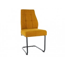 Eleganckie krzesło tapicerowane April Vardo czarny stelaż/curry