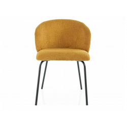 Stylowe krzesło tapicerowane Kevin Vardo czarny stelaż/curry 66