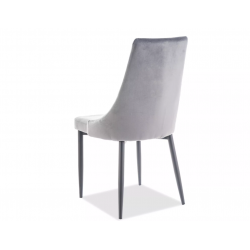 Krzesło tapicerowane Trix B Velvet czarny stelaż/szary bluvel 14