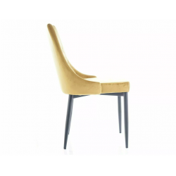 Krzesło tapicerowane Trix B Velvet czarny stelaż/curry bluvel 68
