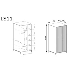 Nowoczesna szafa LINKaSTYLES LS-11 cashmere/indigo/greenstone Nowoczesna szafa LINKaSTYLES LS-11 cashmere/indigo/greenstone
