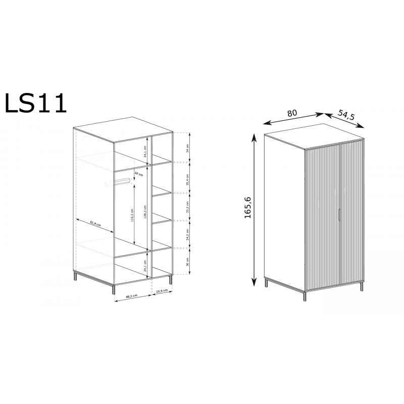 Nowoczesna szafa LINKaSTYLES LS-11 cashmere/indigo/greenstone