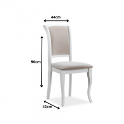 Klasyczne krzesło tapicerowane MN-SC biały/beżowy tap.132