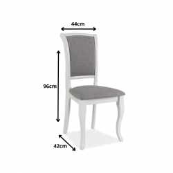 Klasyczne krzesło tapicerowane MN-SC biały/szary tap.46