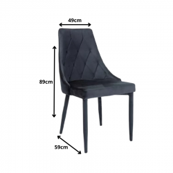 Krzesło tapicerowane Trix Velvet czarny stelaż/czarny bluvel 19