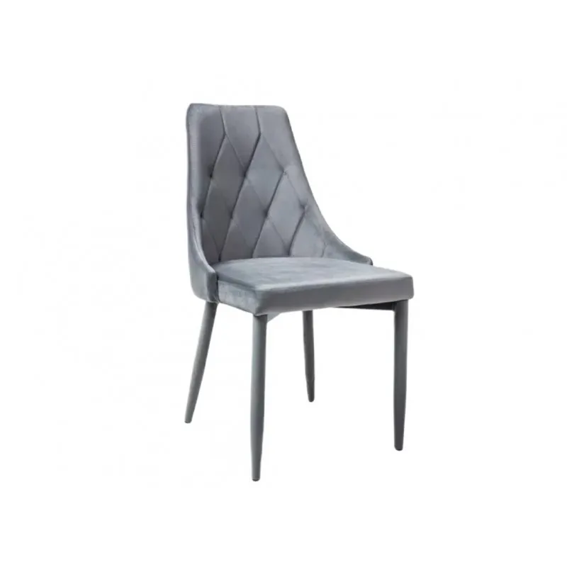 Krzesło tapicerowane Trix Velvet szary stelaż/szary bluvel 14