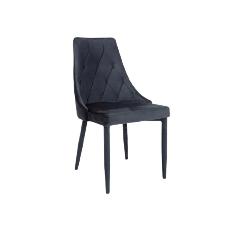 Krzesło tapicerowane Trix Velvet czarny stelaż/czarny bluvel 19
