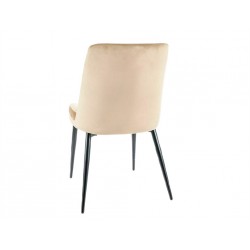 Stylowe krzesło tapicerowane Kayla Velvet czarny stelaż/beż