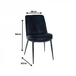 Stylowe krzesło tapicerowane Kayla Velvet czarny stelaż/czarny