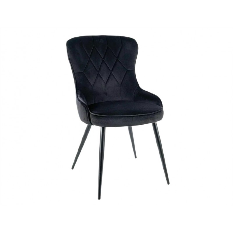 Nowoczesne krzesło tapicerowane Lotus Velvet czarny