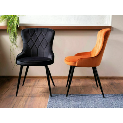 Nowoczesne krzesło tapicerowane Lotus Velvet czarny