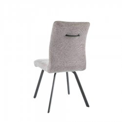 Krzesło tapicerowane Swing Brego czarny stelaż/beż 34