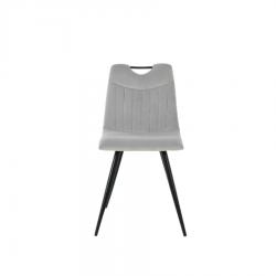 Krzesło tapicerowane Orfe Velvet czarny stelaż/jasny szary
