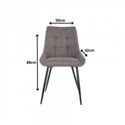 Krzesło tapicerowane Klif Bjorn czarny stelaż/beż 34
