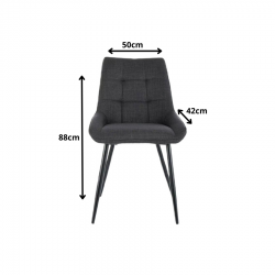 Krzesło tapicerowane Klif Bjorn czarny stelaż/ciemny szary 16