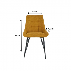 Krzesło tapicerowane Klif Bjorn czarny stelaż/curry 68