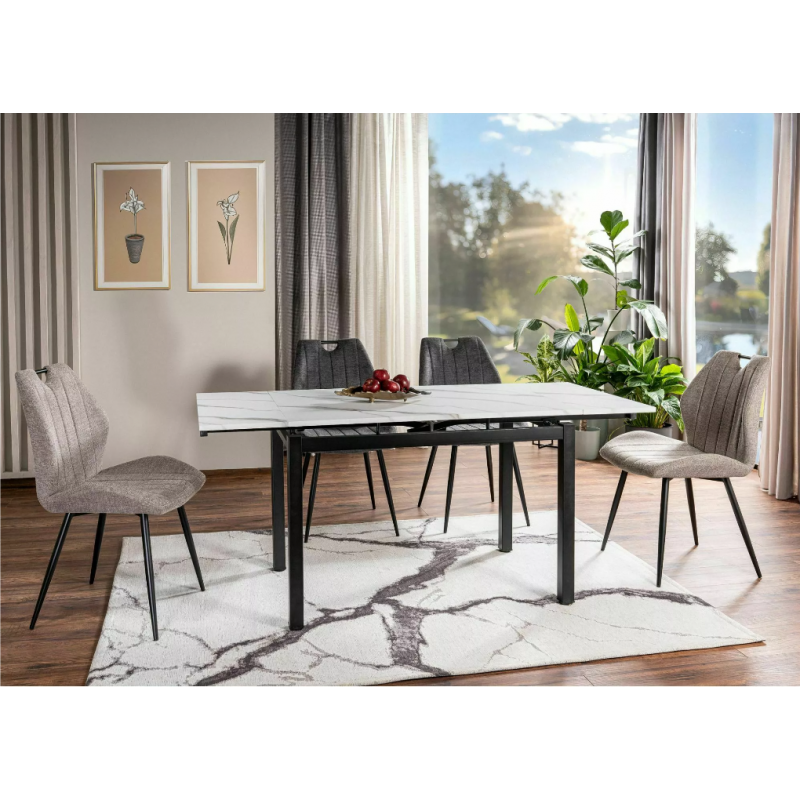 Krzesło tapicerowane Arco Brego czarny stelaż/ciemny szary 18