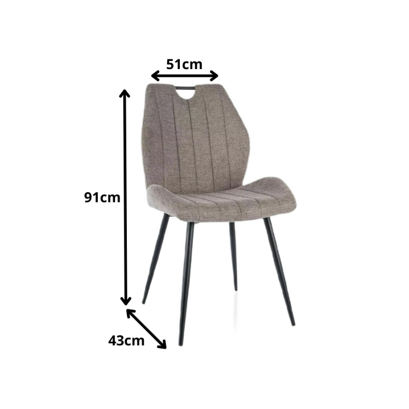 Krzesło tapicerowane Arco Brego czarny stelaż/beż 34