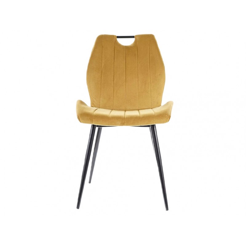 Krzesło tapicerowane Arco Velvet czarny stelaż/curry bluvel 68